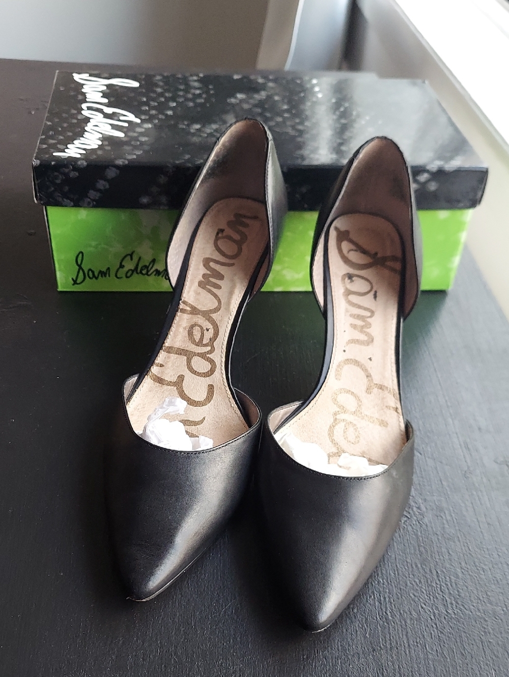 Sam Edelman Size 10 Womens Black Pointed D'Orsay Pumps
